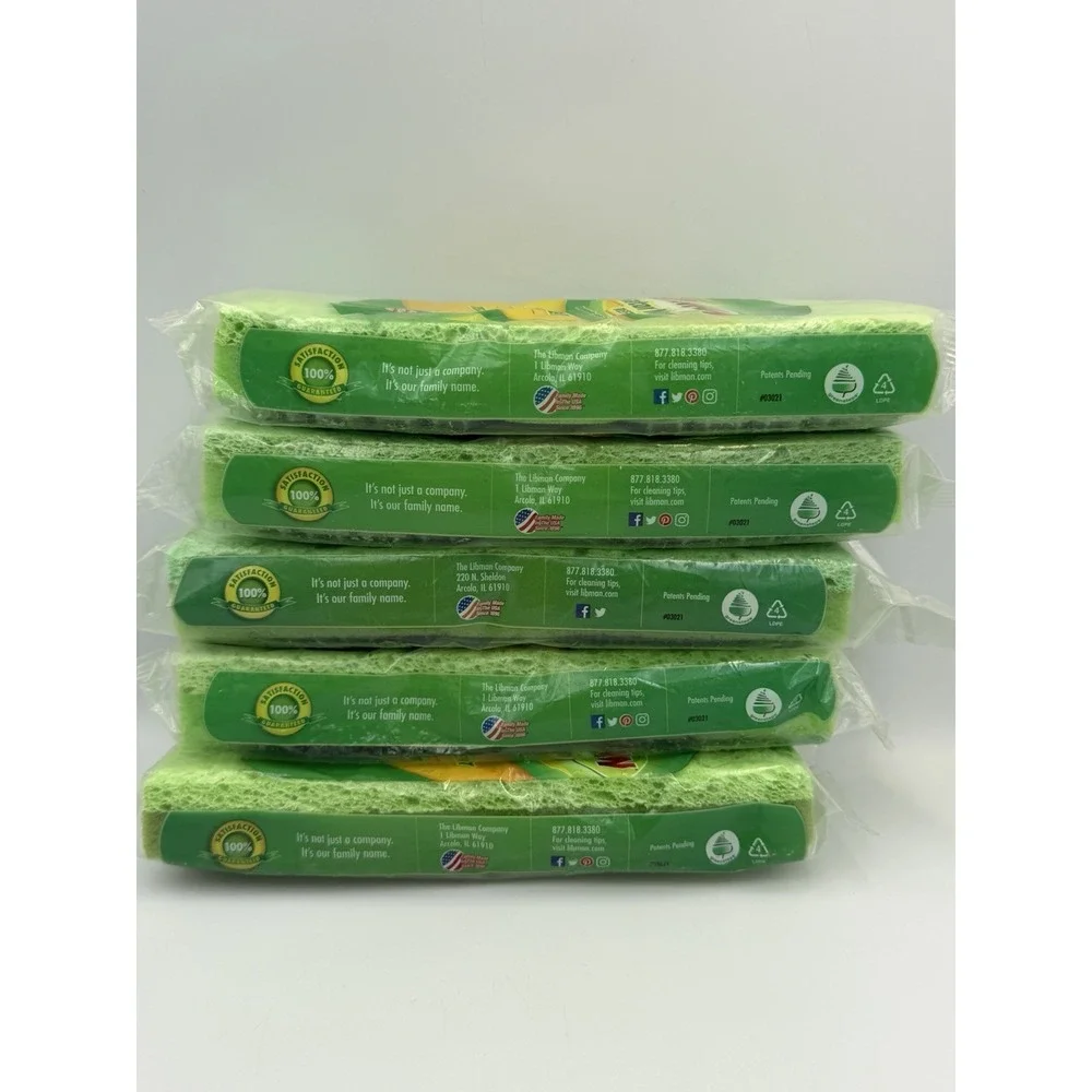 5) Libman Gator Mop Refill Head Tear Resistant Sponges Green Made In USA